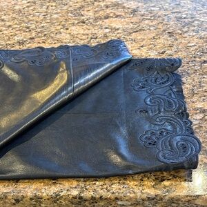 Chico's Black Leather Ankle Faux leather trousers